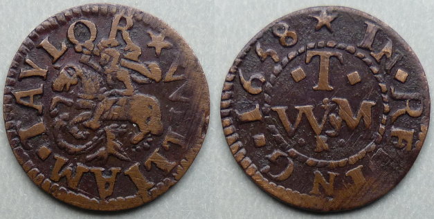 Reading, William Taylor 1658 farthing N186